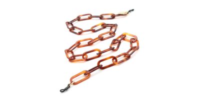 Valrose ACE613 Acetate Brown Chains With Big Rounded Rectangular Links