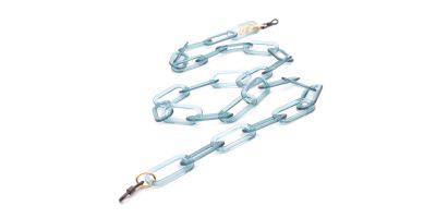 Valrose ACE614 Acetate Cristal Blue Chains With Big Rounded Rectangular Links