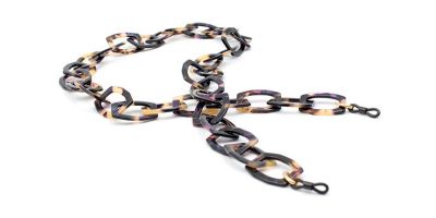 Valrose ACE959 Acetate Black & Purple Chains With Octagonal Links