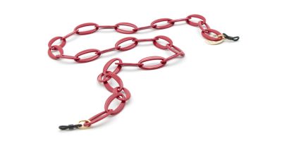 Valrose ACE983 Acetate Red Chains With Long Oval Links