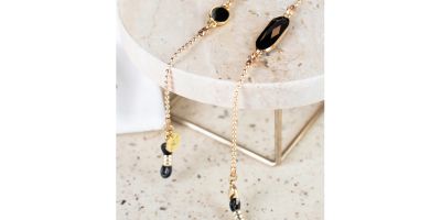 Sunny Cords Crystal Love Gold-Black Chain