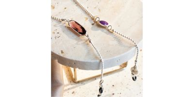 Sunny Cords Crystal Love Silver-Purple Chain